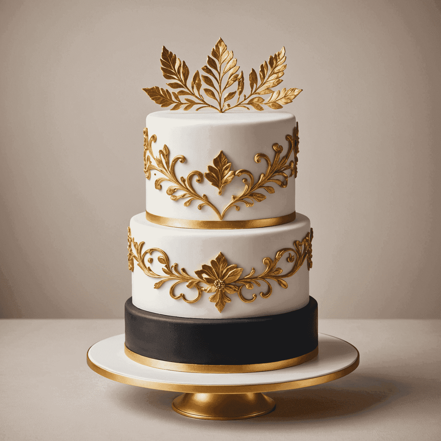 Logo de Pasteles Artesanales - Un elegante diseño de pastel con detalles dorados