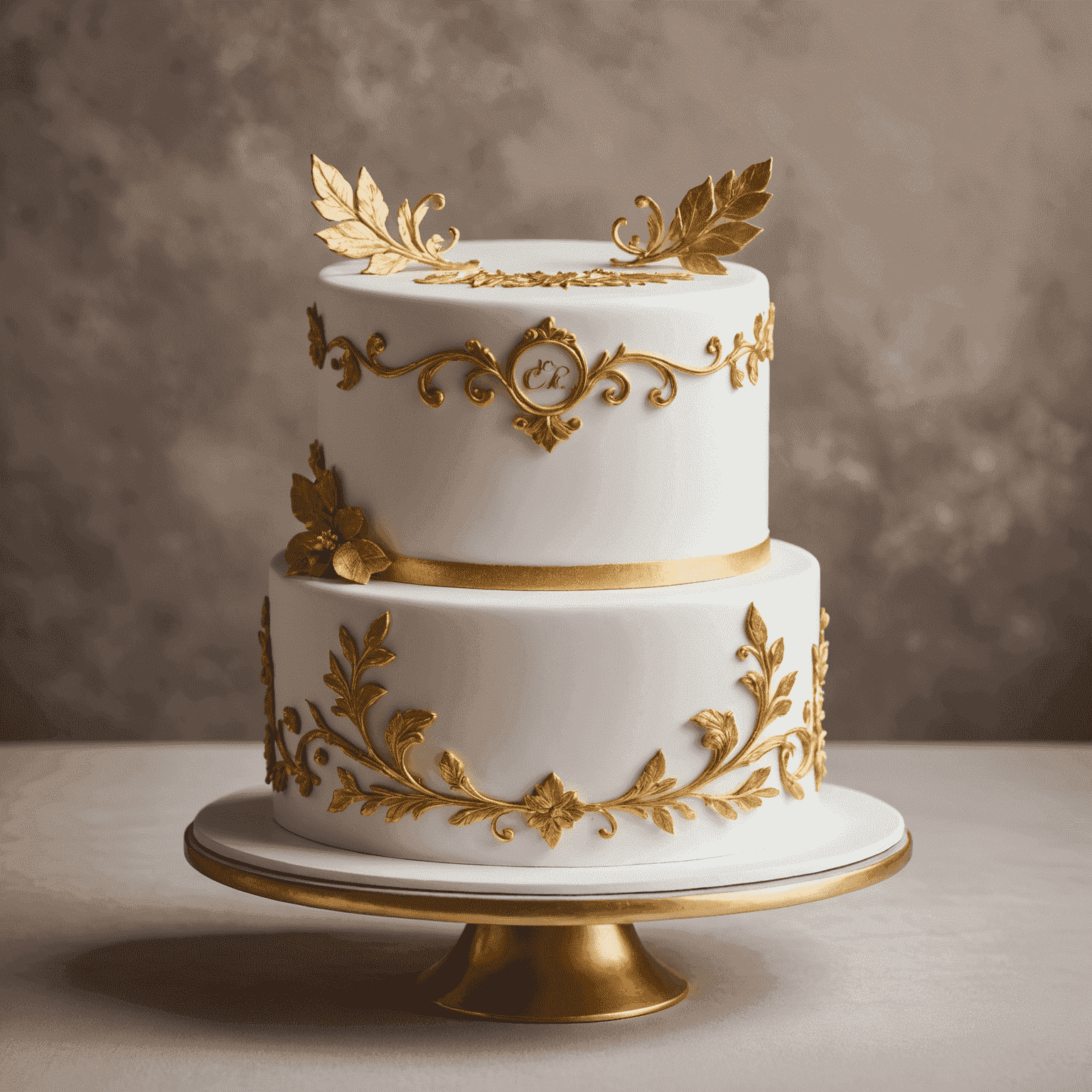 Logo de Pasteles Artesanales - Un elegante diseño de pastel con detalles dorados