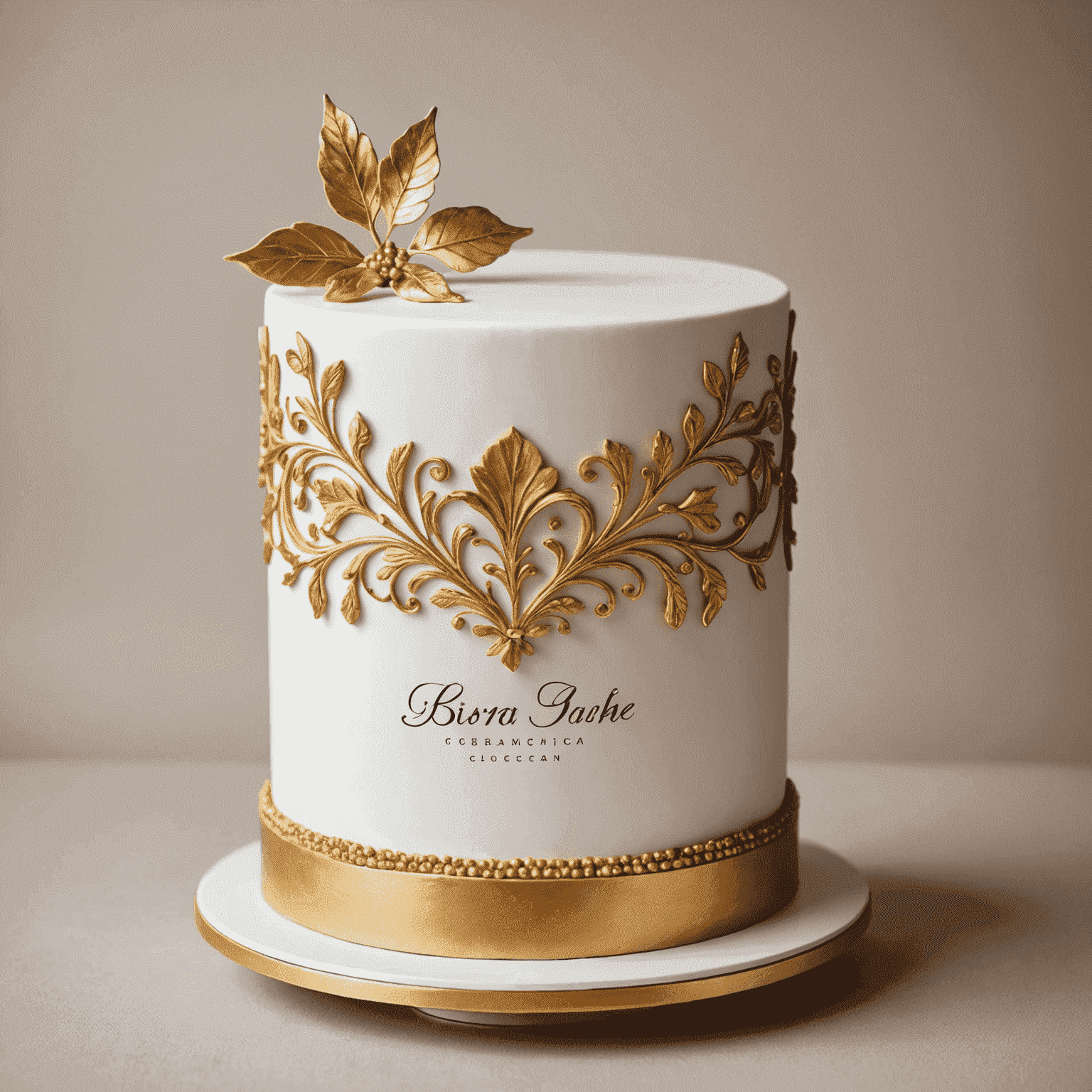 Logo de Pasteles Artesanales - Un elegante diseño de pastel con detalles dorados