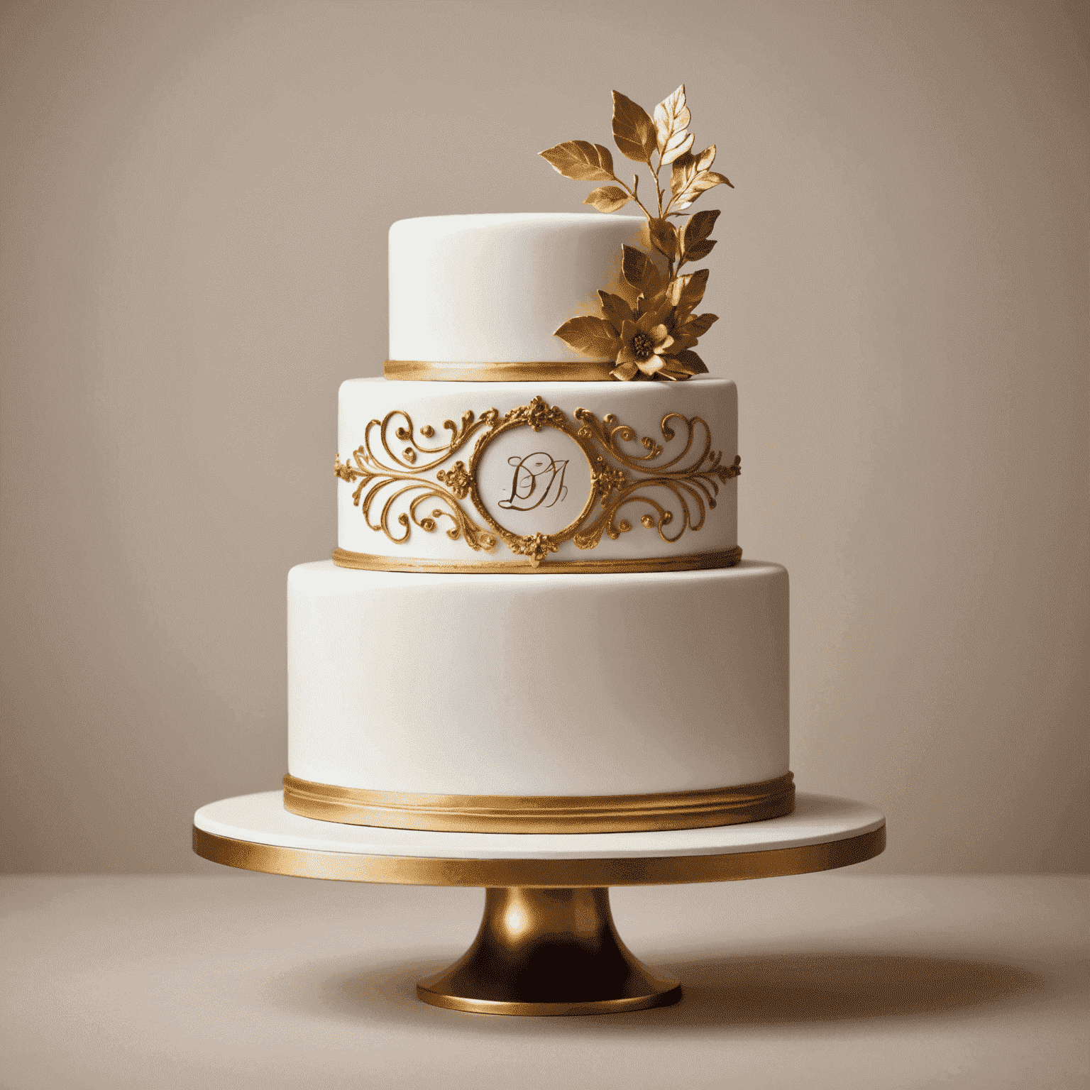 Logo de Pasteles Artesanales - Un elegante diseño de pastel con detalles dorados